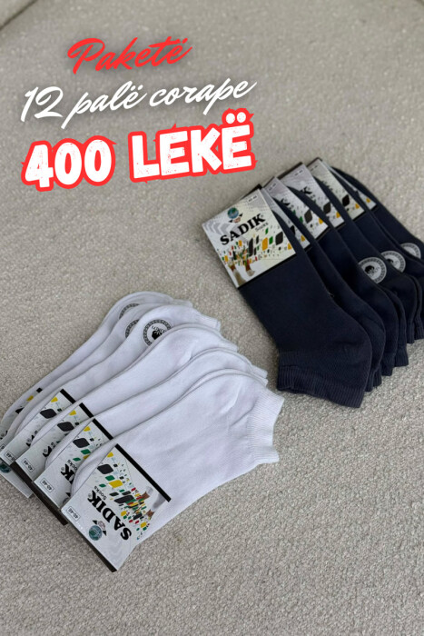 12 PAIR COTTON SHORT MEN SOCKS WHITE/GREY-BAGR - KLAUDIO FASHION