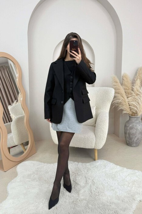 2 IN 1 JACKET+ VEST WOMEN SET BLACK/ E ZEZE - 1