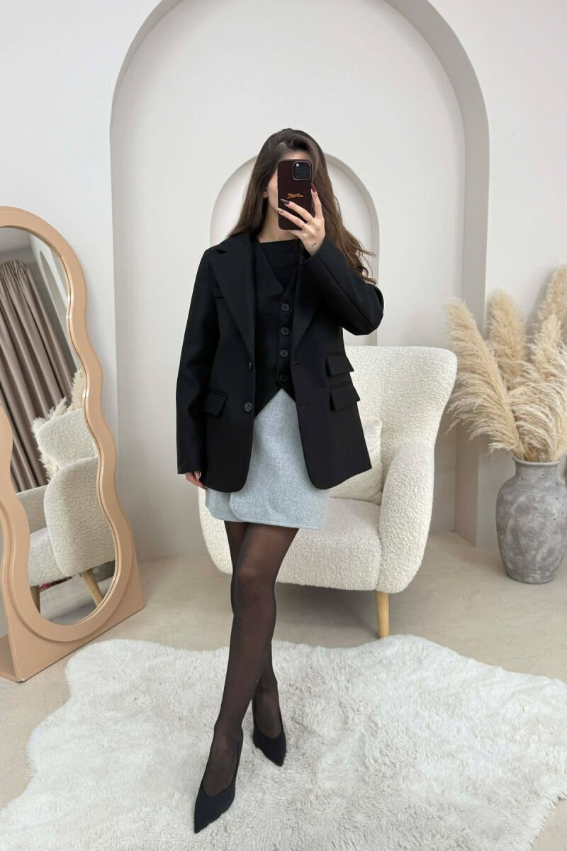 2 IN 1 JACKET+ VEST WOMEN SET BLACK/ E ZEZE - 1