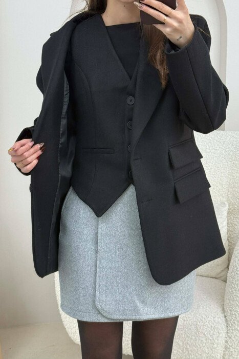 2 IN 1 JACKET+ VEST WOMEN SET BLACK/ E ZEZE - 2