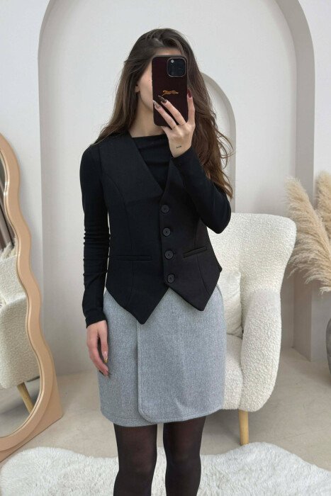 2 IN 1 JACKET+ VEST WOMEN SET BLACK/ E ZEZE - 4