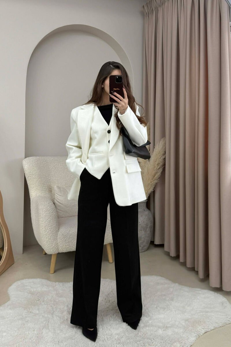 2 IN 1 JACKET+ VEST WOMEN SET WHITE-E BARDHE - 2