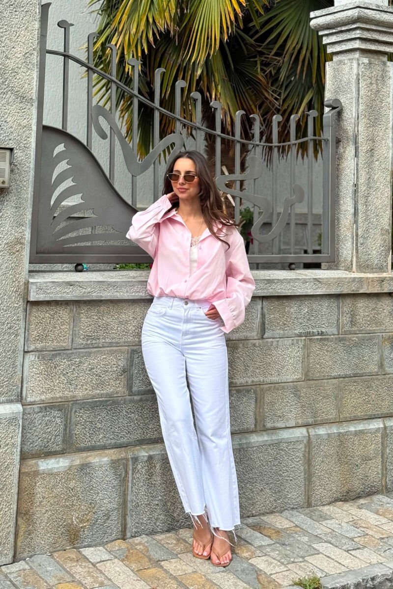 2 IN 1 SHIRT+TANK TOP WOMEN SET BABY PINK/ROZB - 5