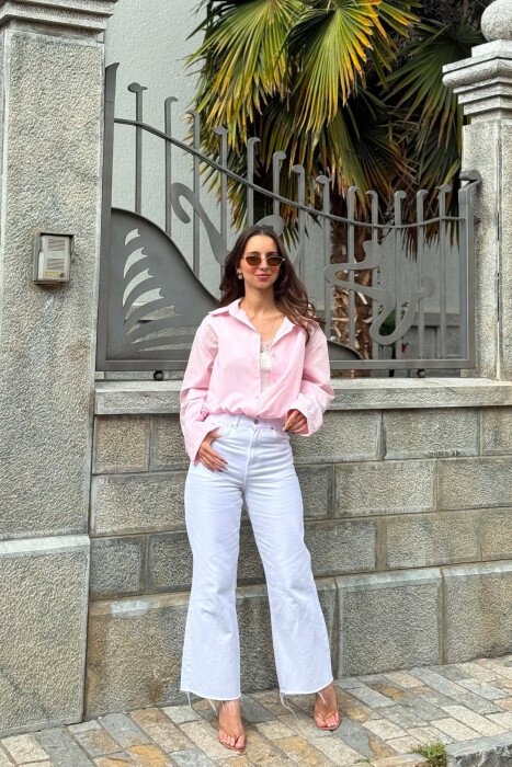 2 IN 1 SHIRT+TANK TOP WOMEN SET BABY PINK/ROZB - 6