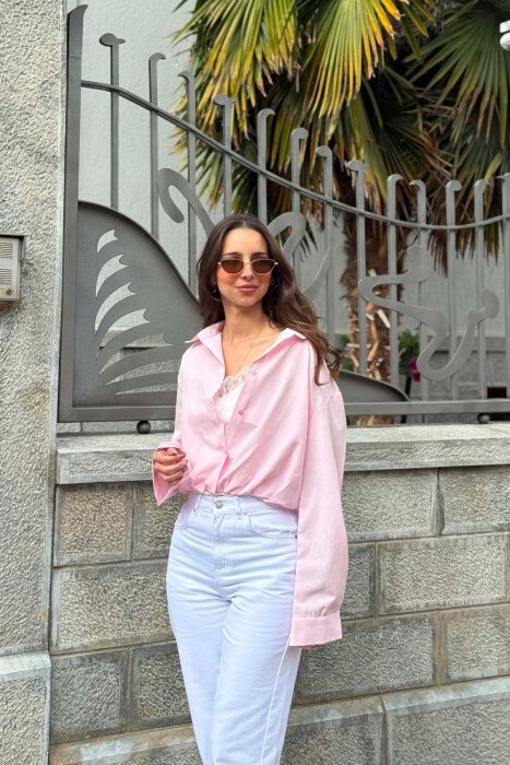2 IN 1 SHIRT+TANK TOP WOMEN SET BABY PINK/ROZB - 7