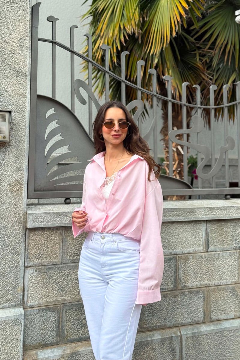 2 IN 1 SHIRT+TANK TOP WOMEN SET BABY PINK/ROZB - 7