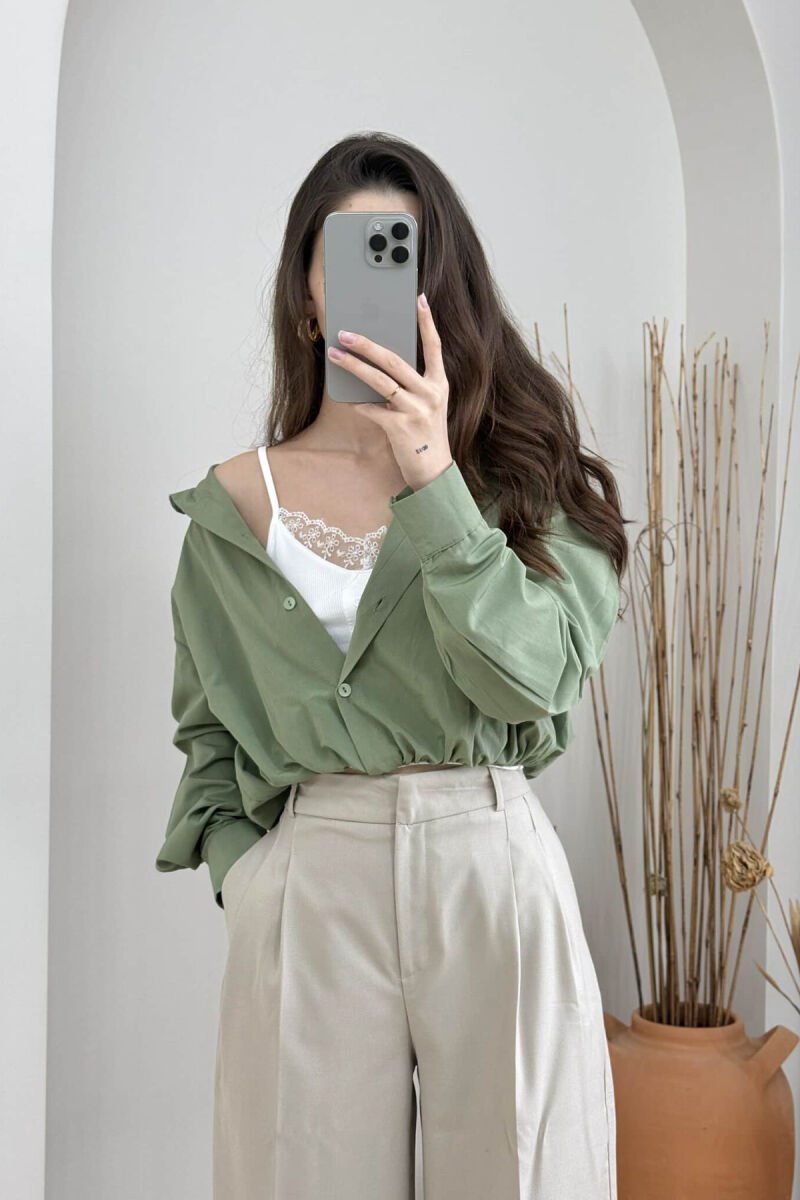 2 IN 1 SHIRT+TANK TOP WOMEN SET GREEN/JESHILE - 1