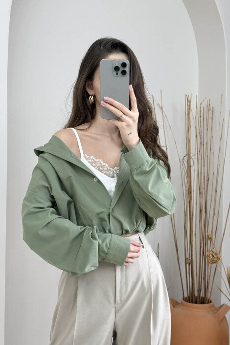 2 IN 1 SHIRT+TANK TOP WOMEN SET GREEN/JESHILE - 2