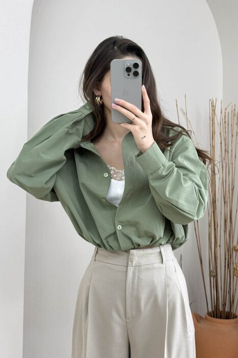 2 IN 1 SHIRT+TANK TOP WOMEN SET GREEN/JESHILE - 5