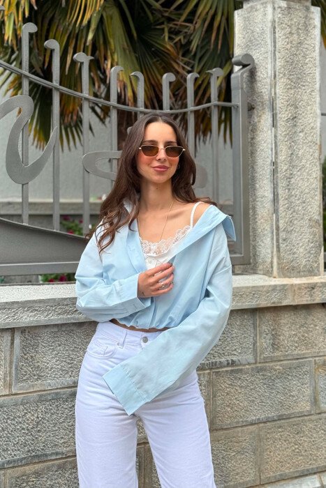 2 IN 1 SHIRT+TANK TOP WOMEN SET LIGHTBLUE/BZ - 1