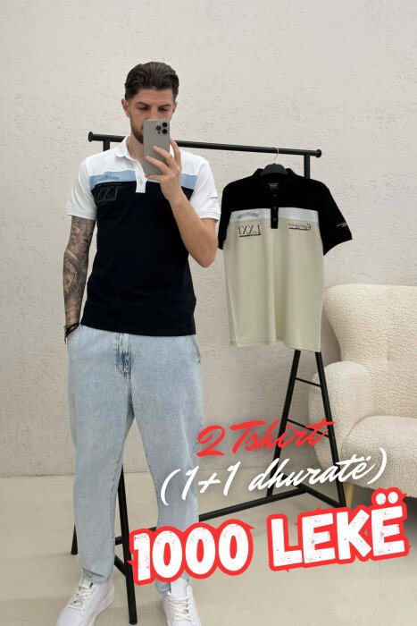 PAKETE 2 T-SHIRT ME JAKE POLO 1+1 DHURATE PER MESHKUJ - KLAUDIO FASHION