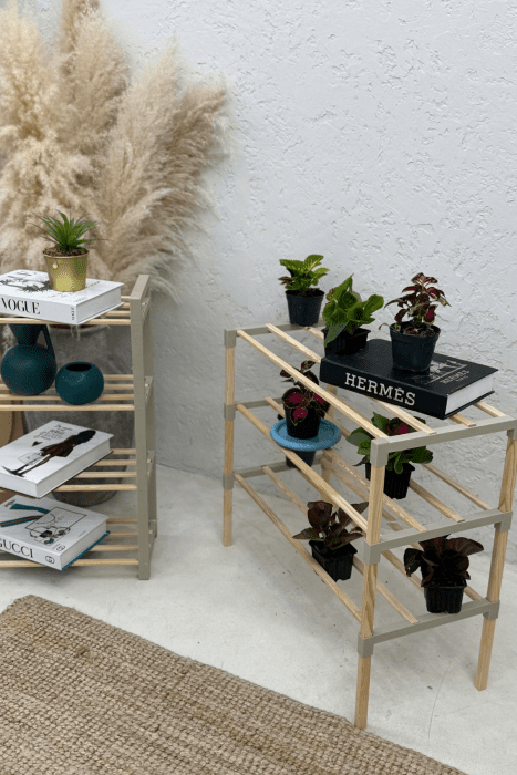 2-PIECE SHELF SET (4 TIER + 3 TIER) BEIGE/BEZHE - 5