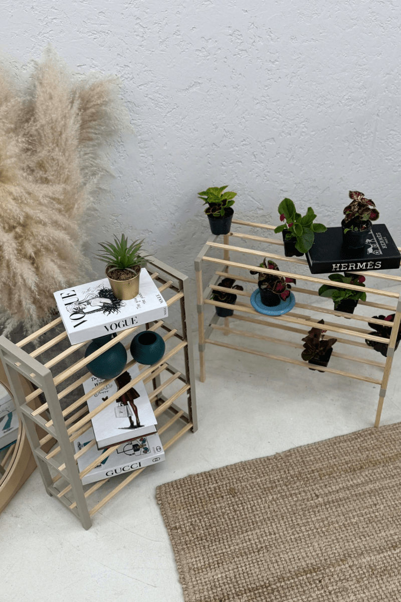 2-PIECE SHELF SET (4 TIER + 3 TIER) BEIGE/BEZHE - 6