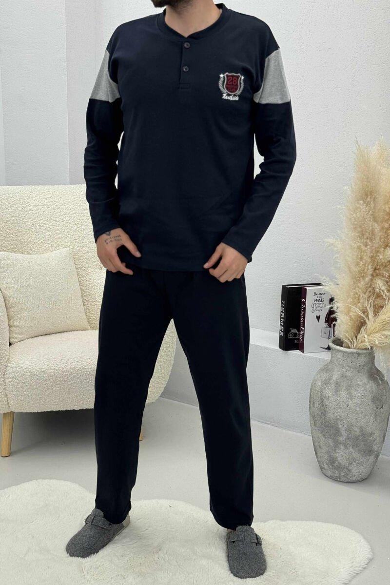 28 CLUB ROUND NECK SIMPLE MEN PYJAMAS BLUE/BLU - 2