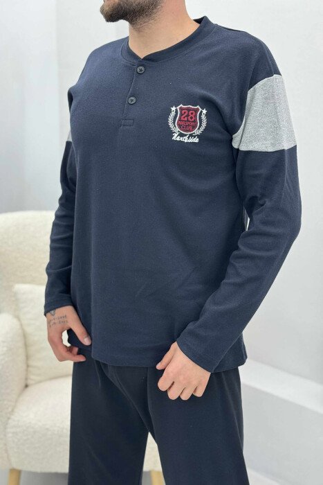 28 CLUB ROUND NECK SIMPLE MEN PYJAMAS BLUE/BLU - 3