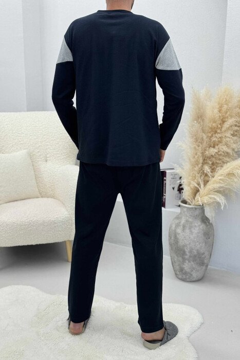 28 CLUB ROUND NECK SIMPLE MEN PYJAMAS BLUE/BLU - 4