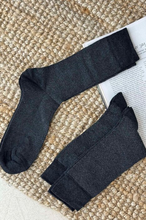 3 PAIR SIMPLE MEN SOCKS DARK GREY/GEE - 1