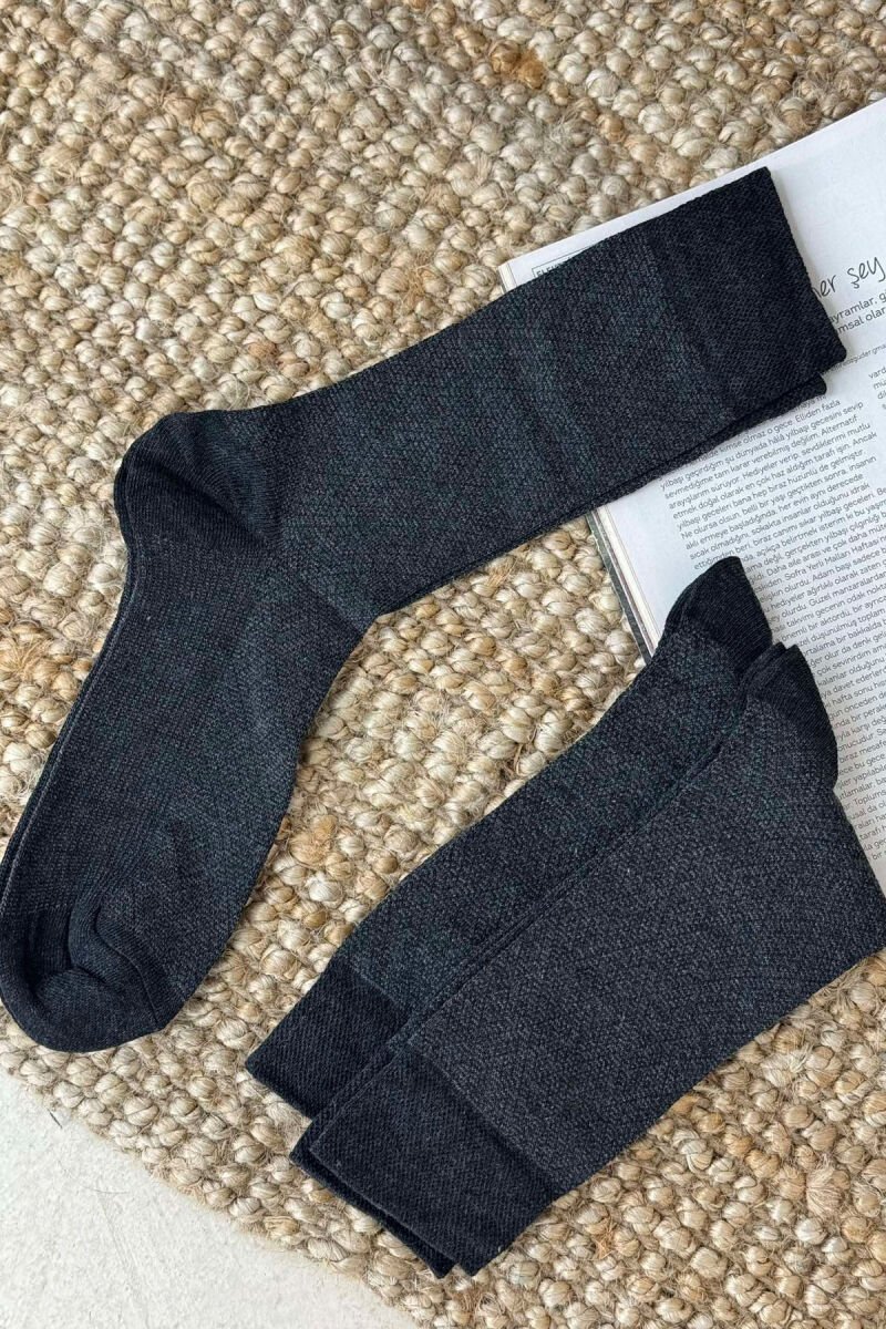 3 PAIR SIMPLE MEN SOCKS DARK GREY/GEE - 1