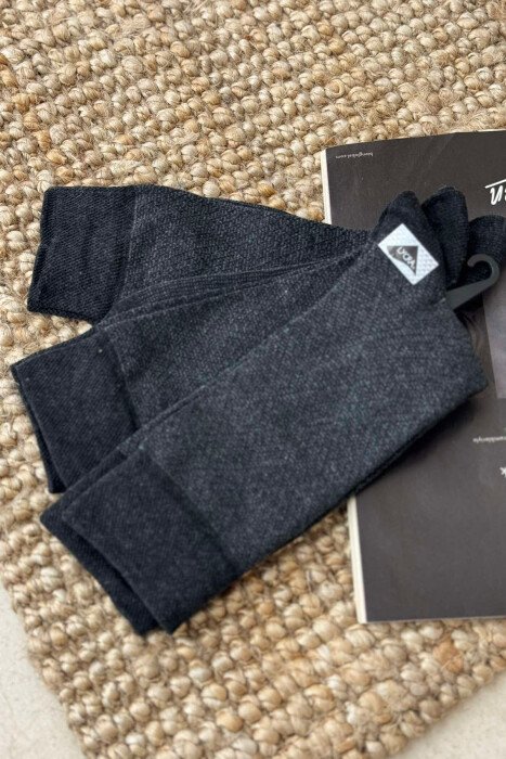 3 PAIR SIMPLE MEN SOCKS DARK GREY/GEE - 4