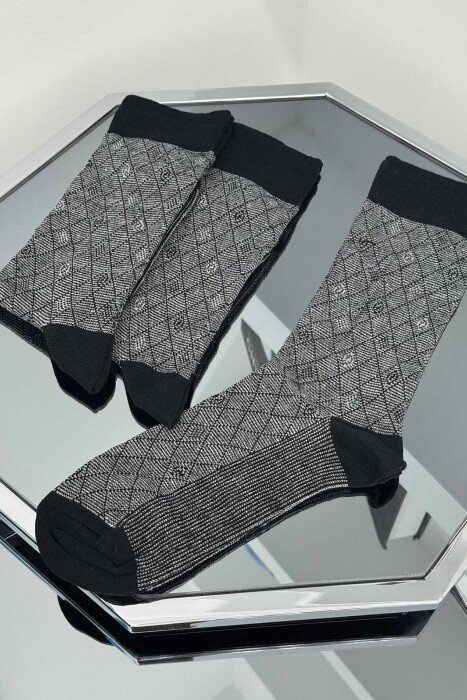 3 PAIR SIMPLE MEN SOCKS LIGHT GREY/GZ - 4
