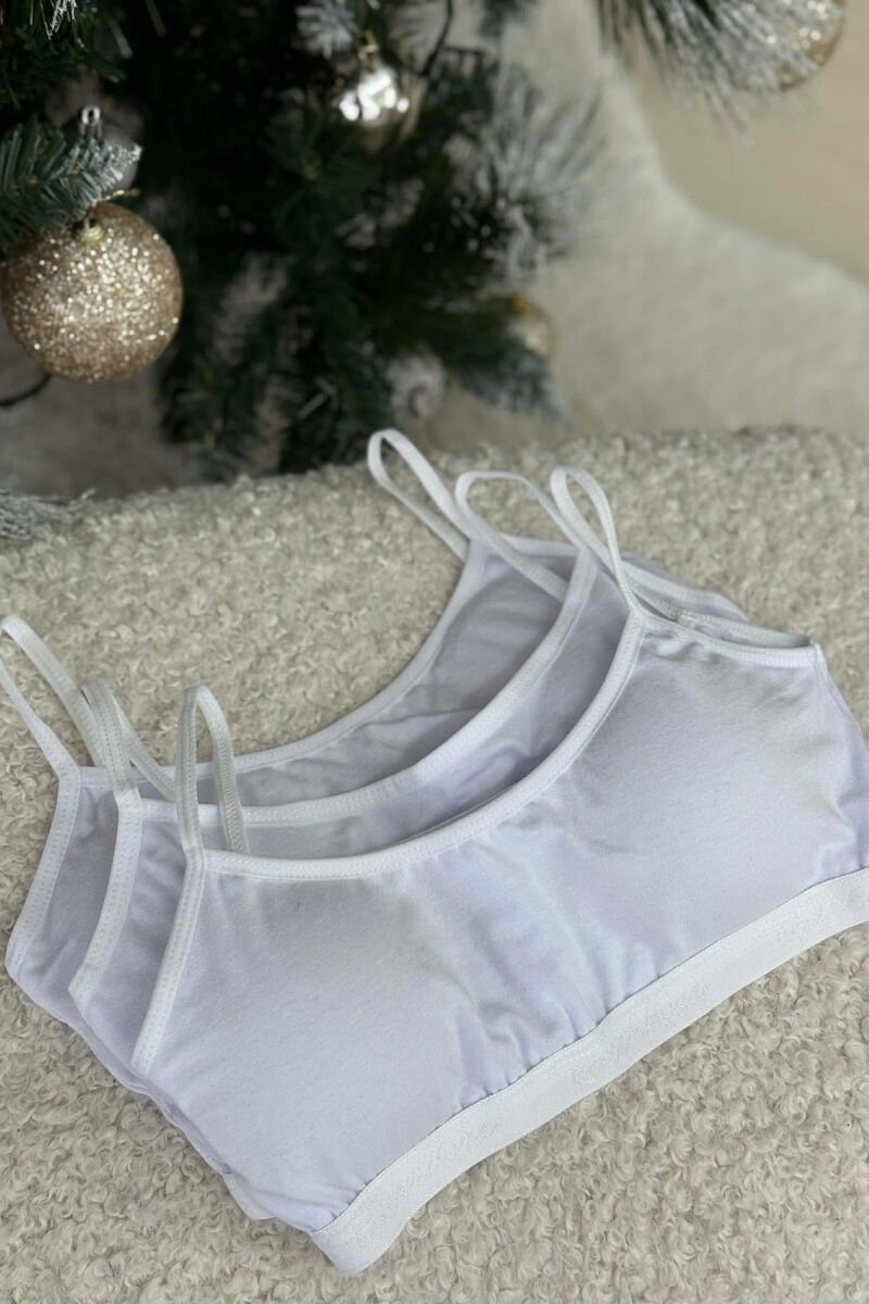 3 PIECE STRECHY BAND PADDED WOMEN BRA WHITE-E BARDHE - 1