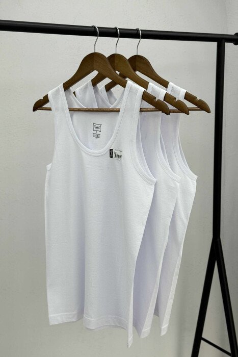 3 PIECES ONE COLOR MEN SINGET WHITE-E BARDHE - 4