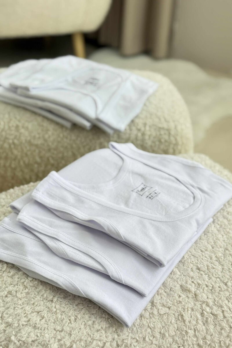 3 PIECES ONE COLOR MEN SINGET WHITE-E BARDHE - 1