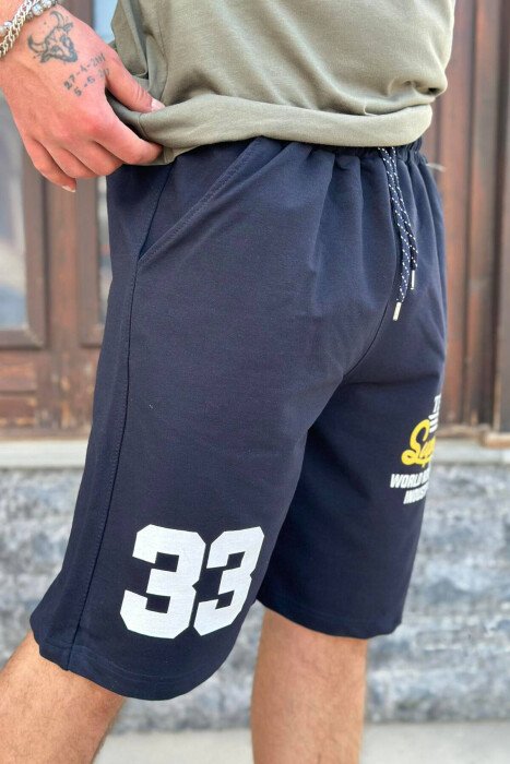 33 FRONT DESIGN MEN SHORTS BLUE-YELLOW/BLVE - 1