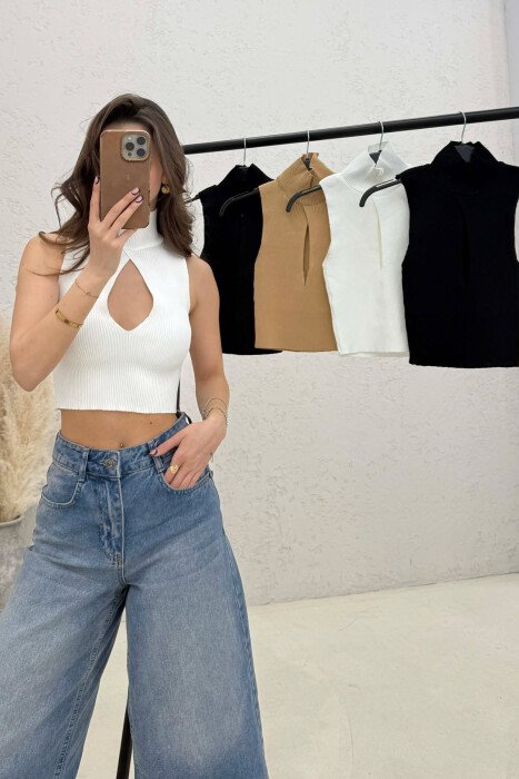 PACK OF 5 PIECES HIGH NECK ONE COLOR TANK TOPS MULTIPLE/SHNGJ - 2