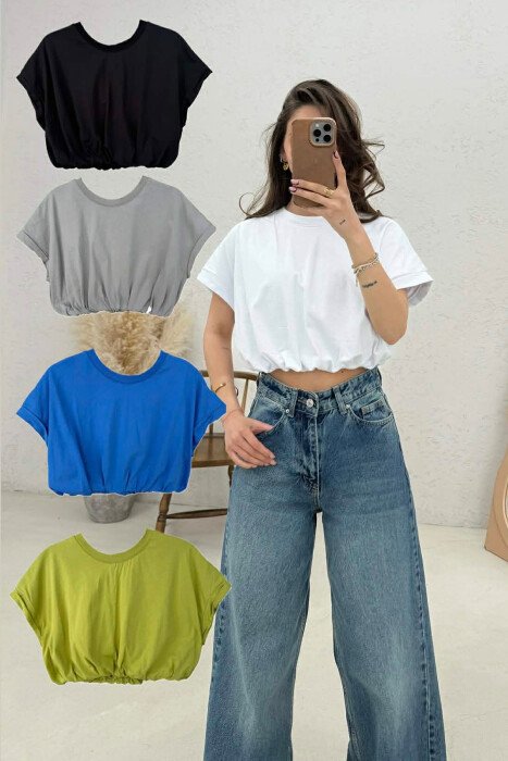 5 PIECE ONE COLOR SIMPLE WOMEN CROP TOP MULTIPLE/SHNGJ - 4