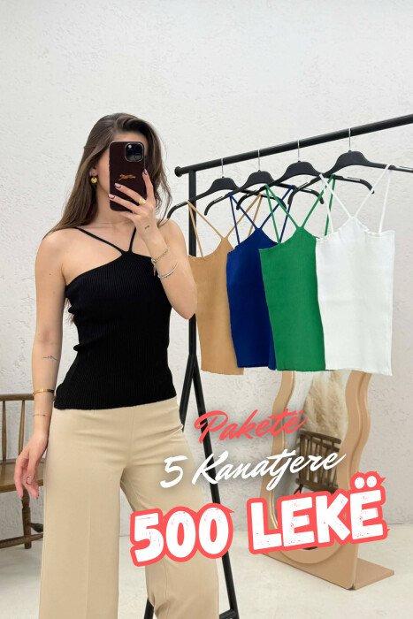 5 PIECES OF THIN STRAPS WOMEN TANK TOPS MULTIPLE/SHNGJ - 1