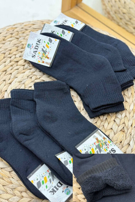 6 PAIR COSY MEN SOCKS DARK BLUE/BEE - KLAUDIO FASHION