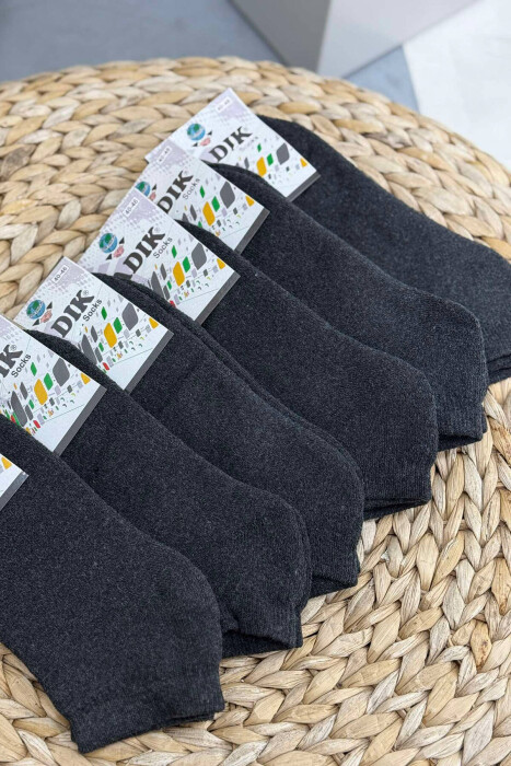 6 PAIR COSY SHORT MEN SOCKS DARK GREY/GEE - KLAUDIO FASHION