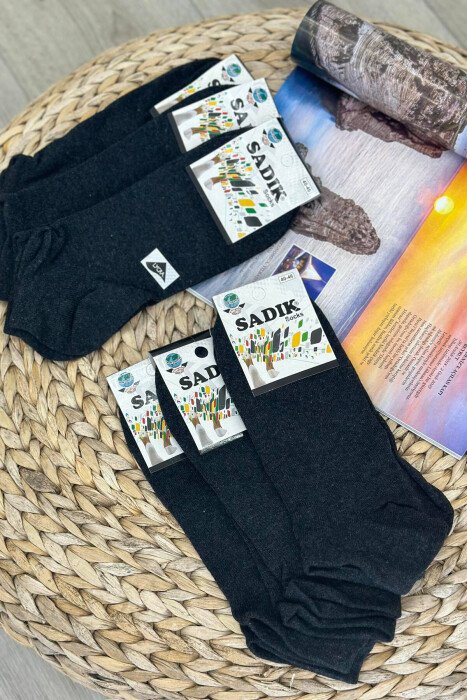 PAKETË ME 6 PALË CORAPE TË SHKURTRA PËR MESHKUJ NË NGJYRËN GRI E ERRËT - KLAUDIO FASHION