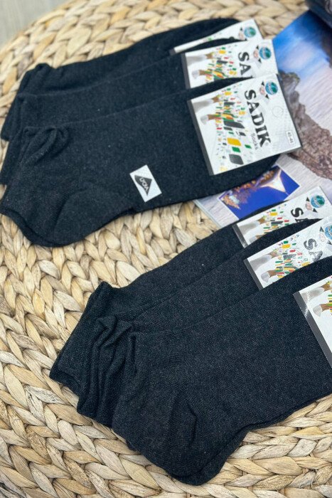 6 PAIR COTTON SHORT MEN SOCKS DARK GREY/GEE - 3
