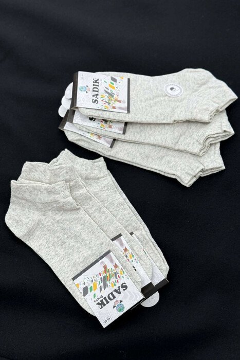 6 PAIR COTTON SHORT MEN SOCKS LIGHT BEIGE/BZHZB - 1
