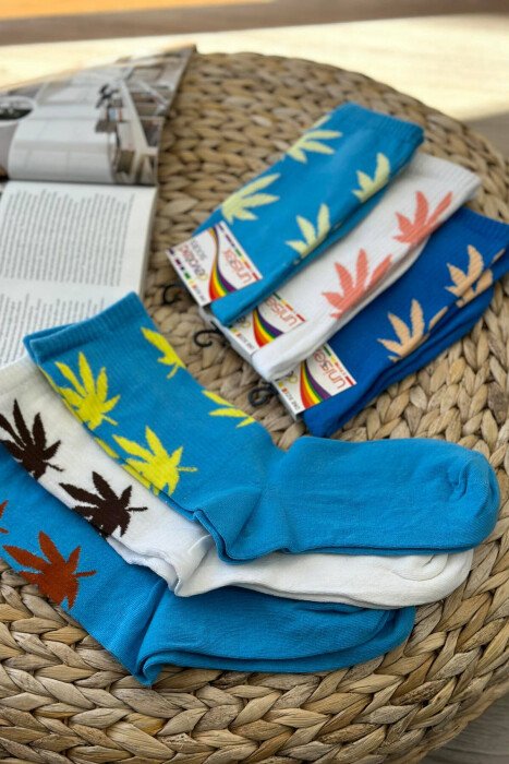 6 PAIR DIFFERENT COLORS UNISEX CREW SOCKS MULTIPLE/SHNGJ - 2