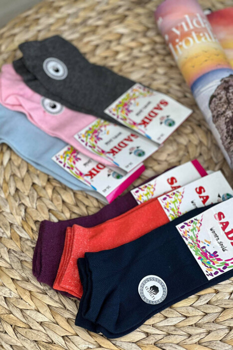 6 PAIR DIFFERENT COLORS WOMAN ANKLE SOCKS MULTIPLE/SHNGJ - 7