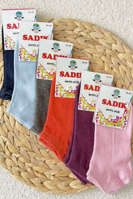 6 PAIR DIFFERENT COLORS WOMAN ANKLE SOCKS MULTIPLE/SHNGJ - 4