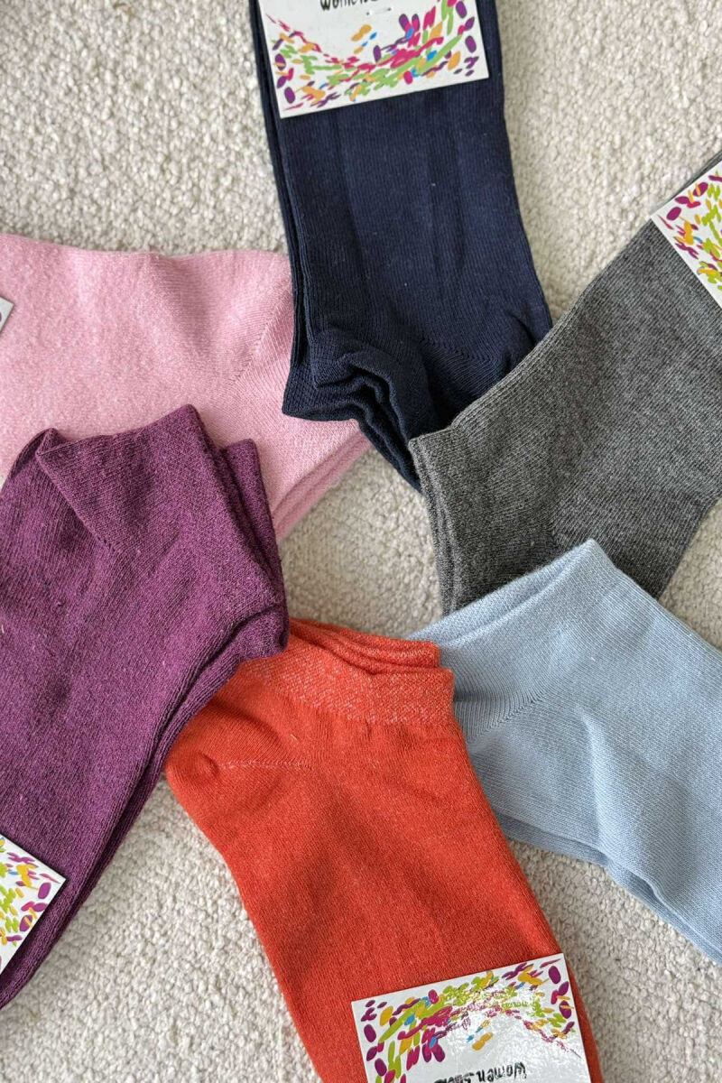 6 PAIR DIFFERENT COLORS WOMAN ANKLE SOCKS MULTIPLE/SHNGJ - 8
