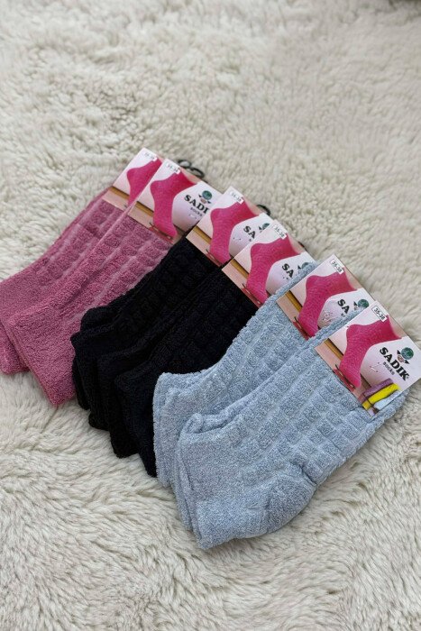 6 PAIR DIFFERENT COLORS WOMEN ANKLE SOCKS MULTIPLE/SHNGJ - KLAUDIO FASHION