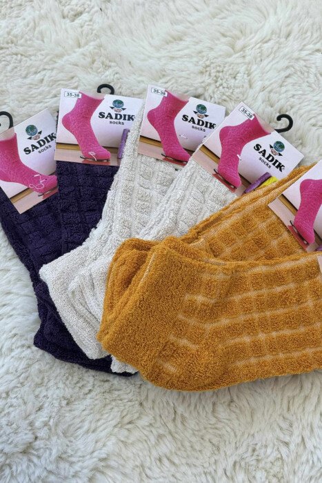 6 PAIR DIFFERENT COLORS WOMEN ANKLE SOCKS MULTIPLE/SHNGJ - KLAUDIO FASHION