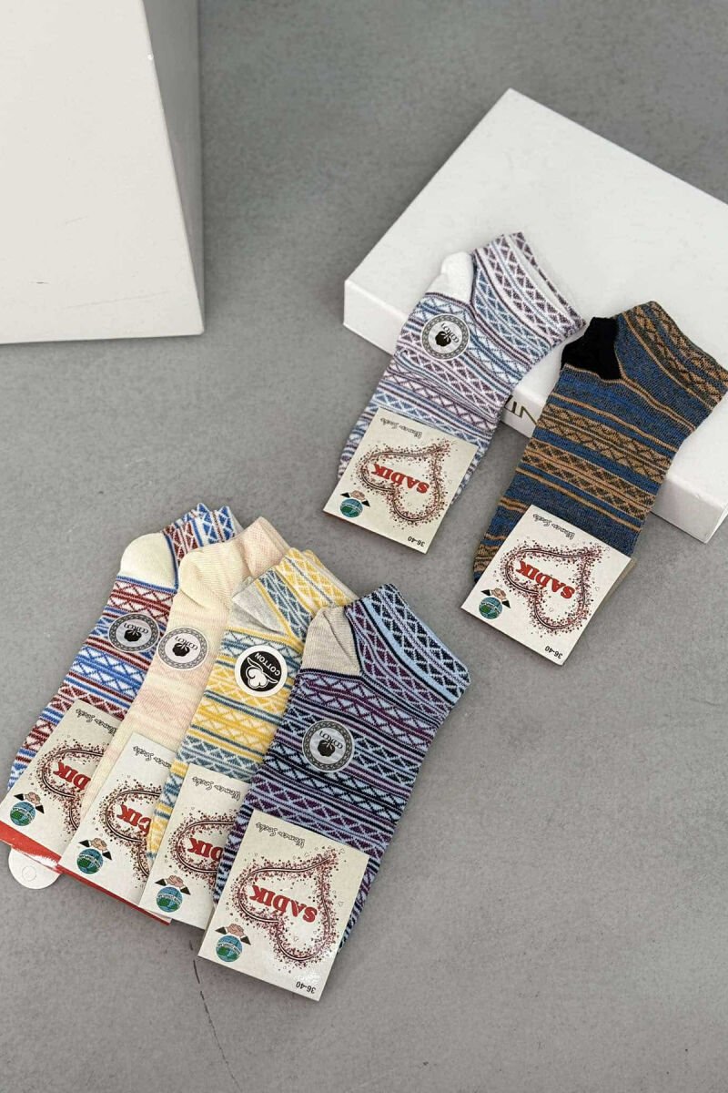 6 PAIR DIFFERENT DESIGN WOMEN ANKLE SOCKS MULTIPLE/SHNGJ - 2