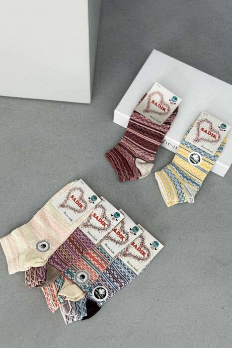 6 PAIR DIFFERENT DESIGN WOMEN ANKLE SOCKS MULTIPLE/SHNGJ - 2