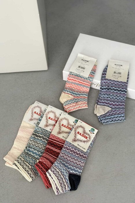 6 PAIR DIFFERENT DESIGN WOMEN ANKLE SOCKS MULTIPLE/SHNGJ - 2
