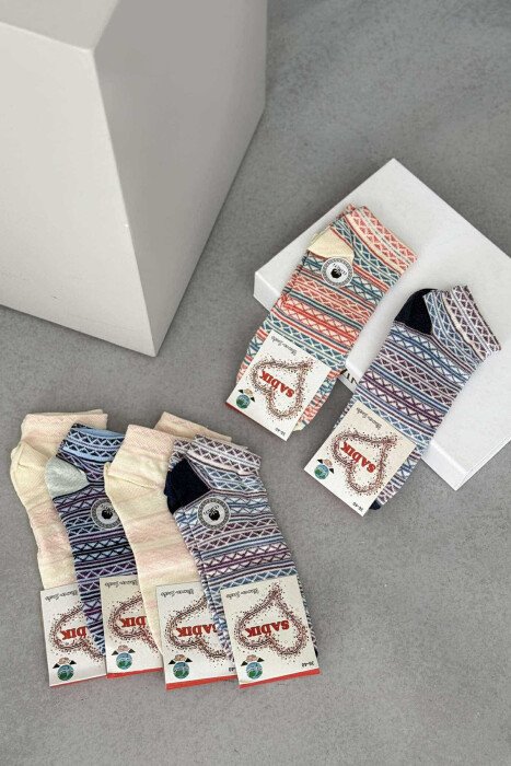 6 PAIR DIFFERENT DESIGN WOMEN ANKLE SOCKS MULTIPLE/SHNGJ - 3