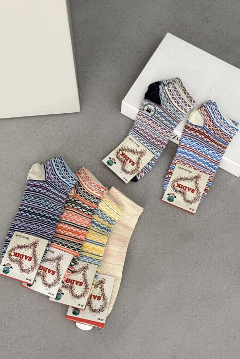 6 PAIR DIFFERENT DESIGN WOMEN ANKLE SOCKS MULTIPLE/SHNGJ - 2