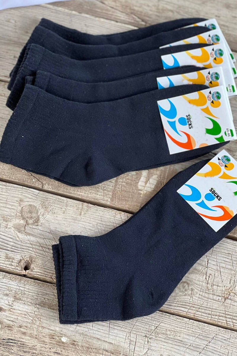 6 PAIR ONE COLOR MEN ANKLE SOCKS BLUE/BLU - 1