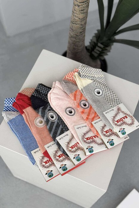 6 PAIR MULTI PATTERN WOMEN ANKLE SOCKS MULTIPLE/SHNGJ - 1
