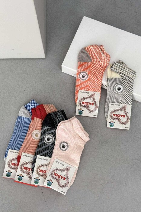 6 PAIR MULTI PATTERN WOMEN ANKLE SOCKS MULTIPLE/SHNGJ - 2